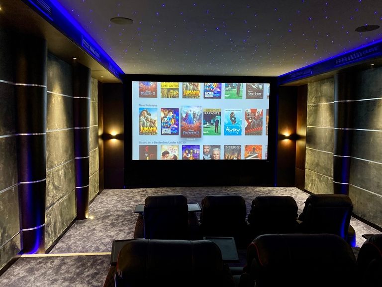 Dolby Atmos private theater installation in Sharjah villa by LuxSmart