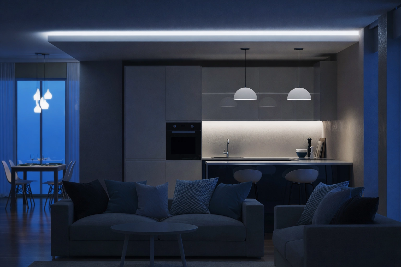 Smart home scenes and automation routines in Dubai by LuxSmart - one-touch control for lighting, climate, curtains and entertainment
