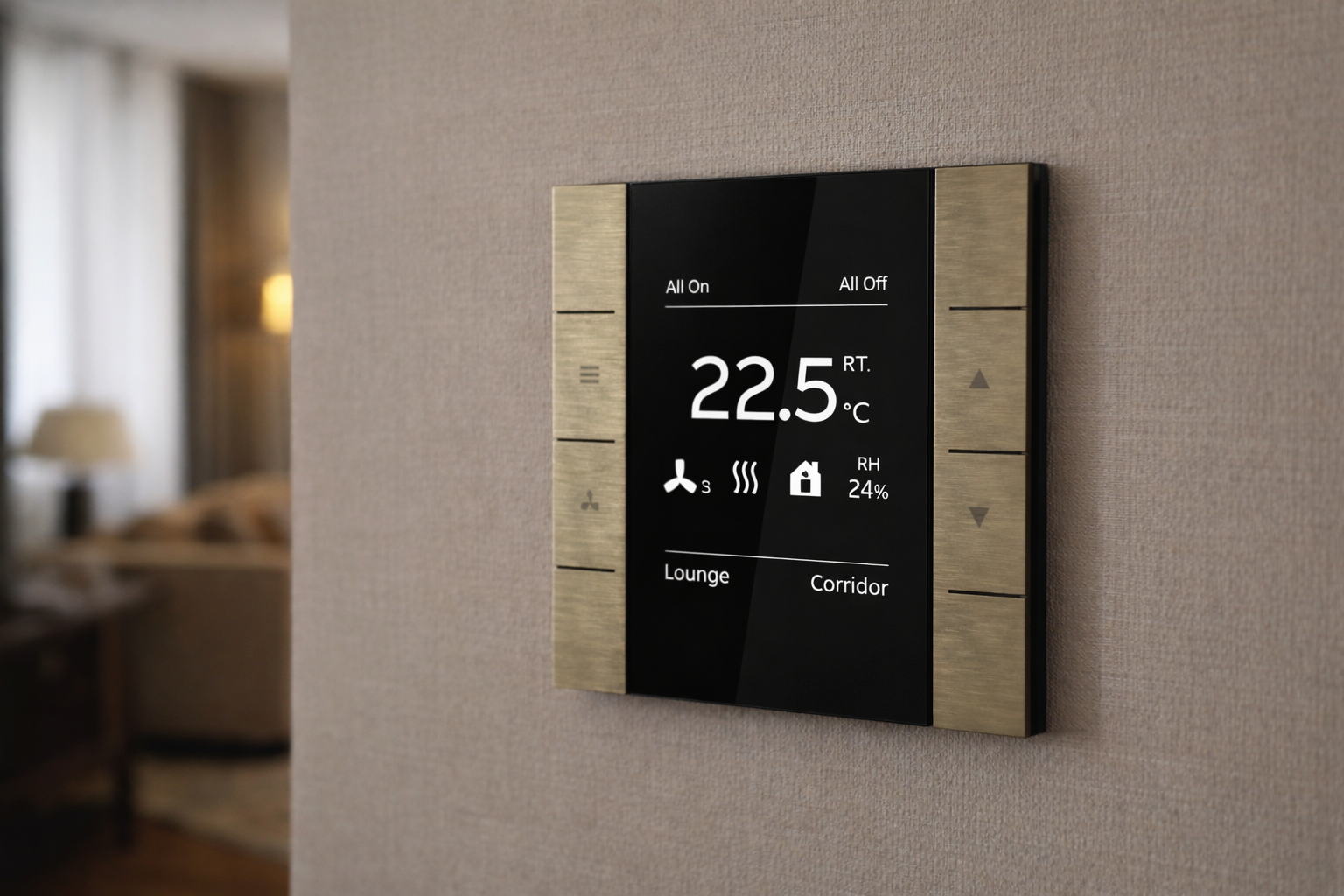 Luxury KNX keypad for lighting scenes in Dubai